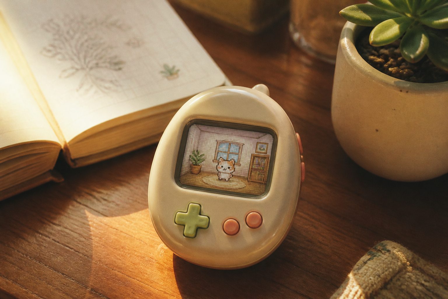 Doujincchi handheld device showing the town